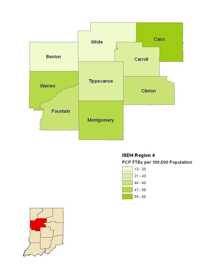 Maps of Primary Care Workforce in Public Health Region 4 Map 5.