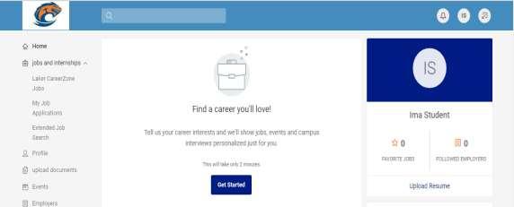 3. How do I search for a job using Laker CareerZone? 1. From the Home Page, click on Jobs and Internships. This will bring up a drop down list and Choose Laker CareerZone Jobs. 2.