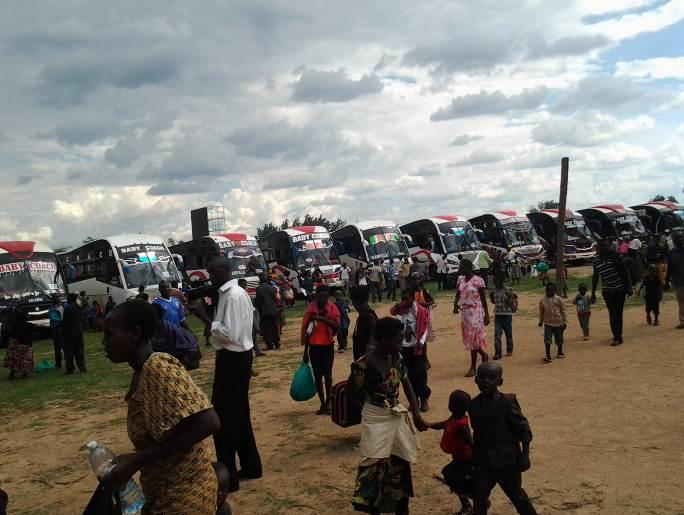 The Kenyan Returnees Convoy enroute to Kenya, the RMF Ambulance and