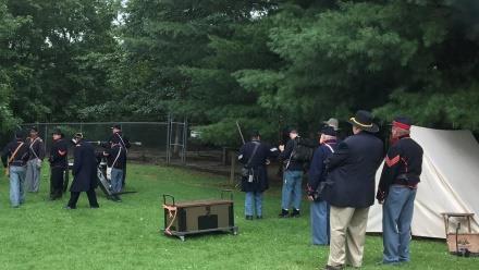 The event featured an artillery reenactment group live firing a Civil War era cannon, several tents exhibiting period artifacts as well as selling reproduction wares.