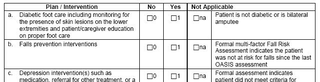 Data Collection Conventions Referring to Prior Assessments (M2400) Intervention Synopsis: (Check only one box in each row.