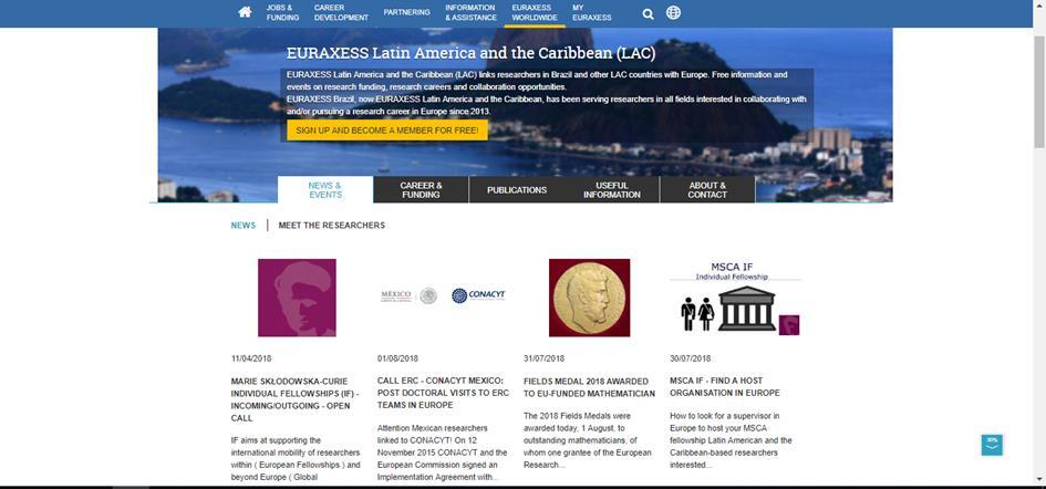 Find information on funding, collaboration opportunities, open calls, tips, events on EURAXESS LAC website lac.euraxess.org and Facebook!