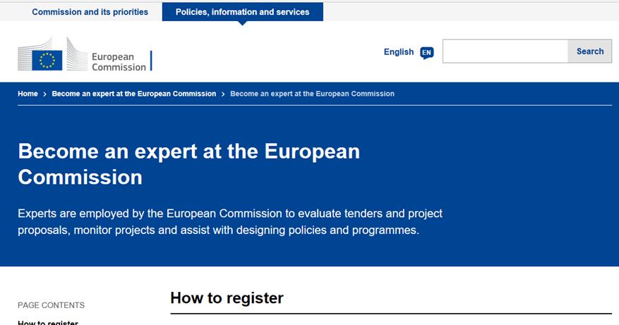 Become an independent expert for the EC Researchers can join the database of independent experts.