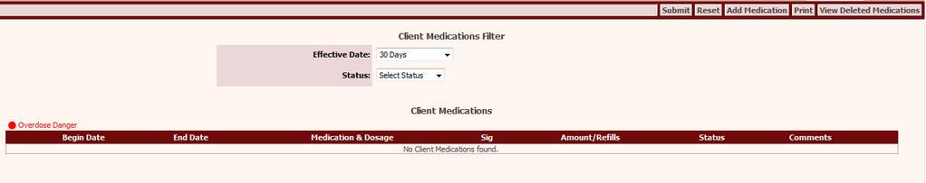 Medications Module (7 steps) 1: 2: Procedure for Adding Medications Go to Consumer s ECR and click on Medications.