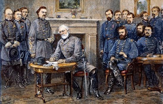 End of the Civil War - 1865 On April 9, 1865, Robert E. Lee surrendered to Ulysses S. Grant at Appomattox Court House, Virginia.