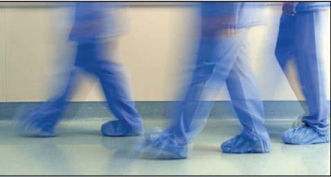 Shoes Policy Wear shoes that are clean and dedicated for use within the perioperative area Wear shoe covers when gross contamination can reasonably be anticipated Remove single-use shoe covers worn