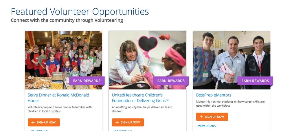 Volunteering Find Volunteer Opportunities Track Your Time for a Volunteer Opportunity There are several ways to find and sign up for Volunteer Opportunities.