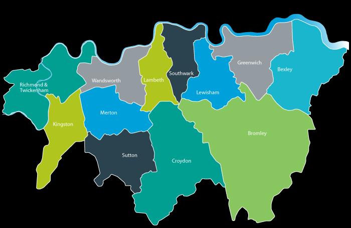 Where our area 12 London Boroughs, 2 STPs, 12 CCGS and 31