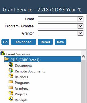 If a grant or grants were specifically searched for, they will be displayed there as well.