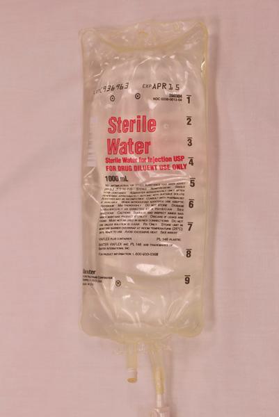 An alcohol wipe is routinely used to clean the needleless connector.