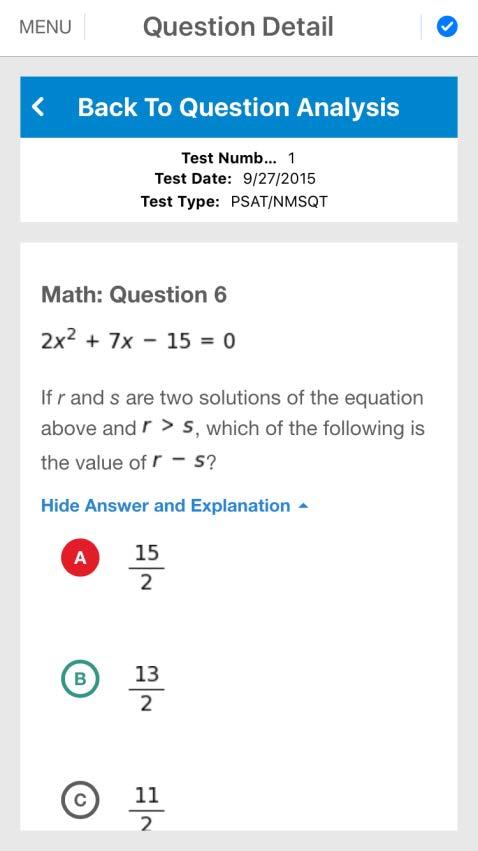 explanations PSAT/NMSQT results: linking