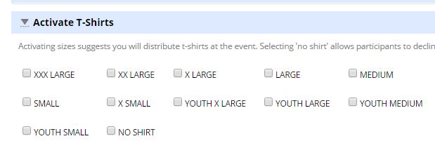 How To: Navigate Volunteering Create Event (Recruit) The Activate T-Shirts tab allows you