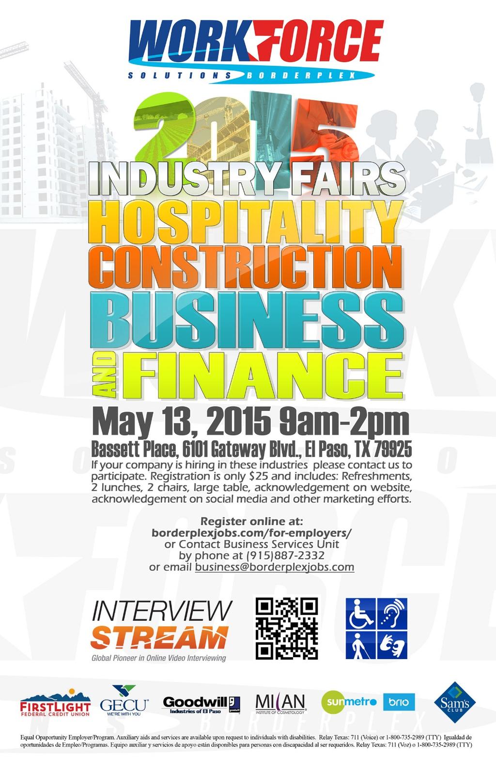 Industry Driven Job Fairs Workforce provided four innovative, top-quality, industry driven, hiring events in various locations throughout the local community that will help bridge people