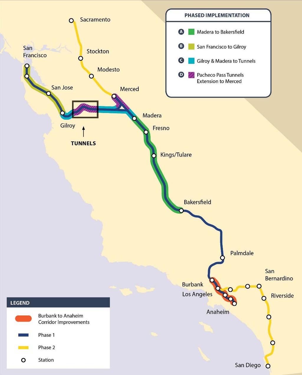 DRAFT 2018 BUSINESS PLAN: Phased Valley to Valley Line 119-mile Madera to Poplar Avenue by 2022 224 miles of high-speed rail ready infrastructure on two lines:» Central Valley» San Francisco/San José