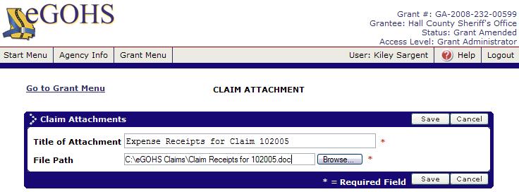 1. From the Claim Attachments tab, you can add any number of electronic documents that will support