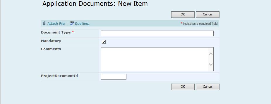 If you do not see a document type/name that you wish to upload, then click on New Document to facilitate this new upload Put the