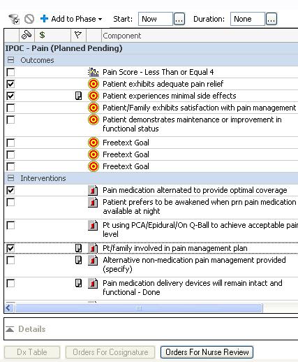 How to Individualize a Plan of Care Select from Listed Components Search in Add to Phase Modify Freetext