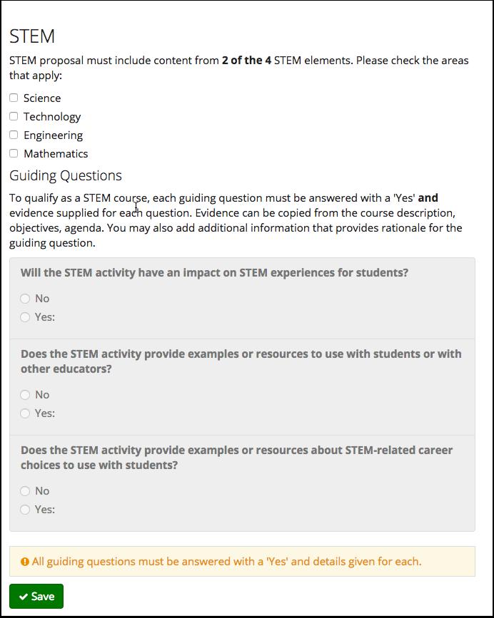 10. STEM If you are applying for STEM clock hours, you must complete this section on the