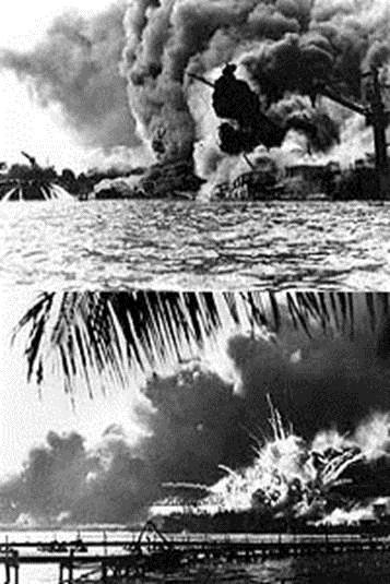 On the right we see the USS Arizona in flames, and the exploding USS Shaw below it. Could this have been avoided?