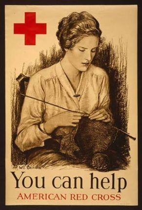 The American Red Cross provided yarn and instructions to knitters