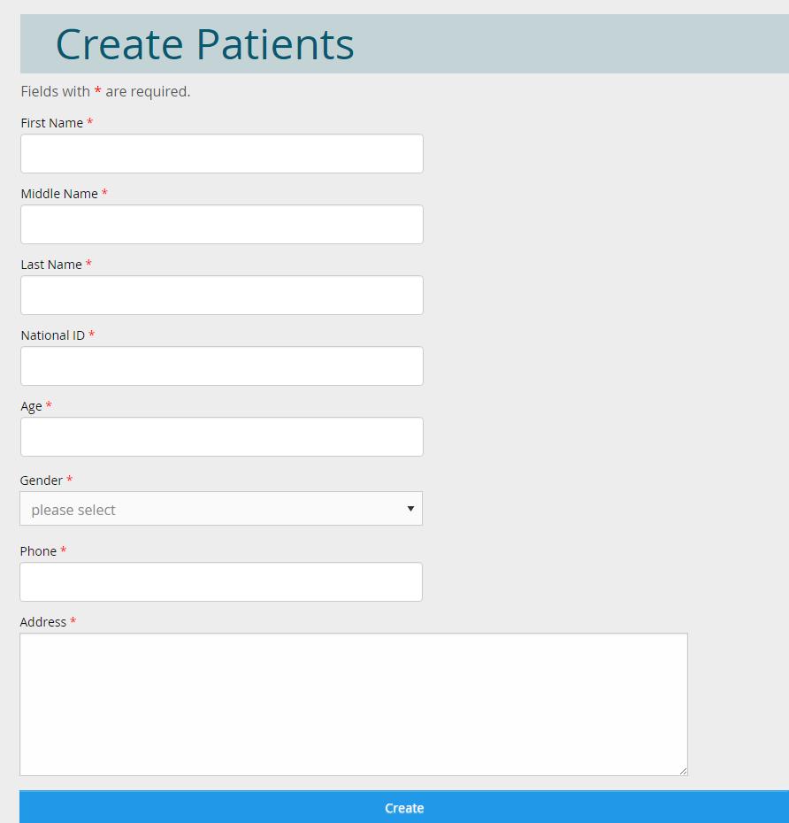 2) Patient Registration Patient needs to register