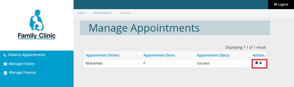5) Patients appointments This module is for doctor only to view the patient who made