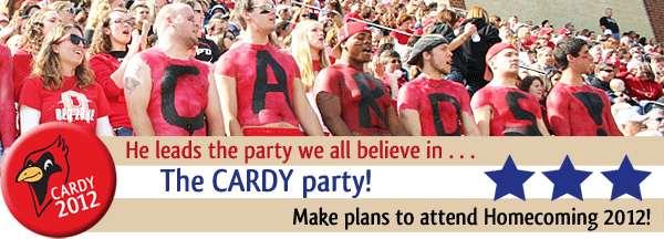 Vote for Cardy and make the decision to attend Otterbein University's Homecoming!