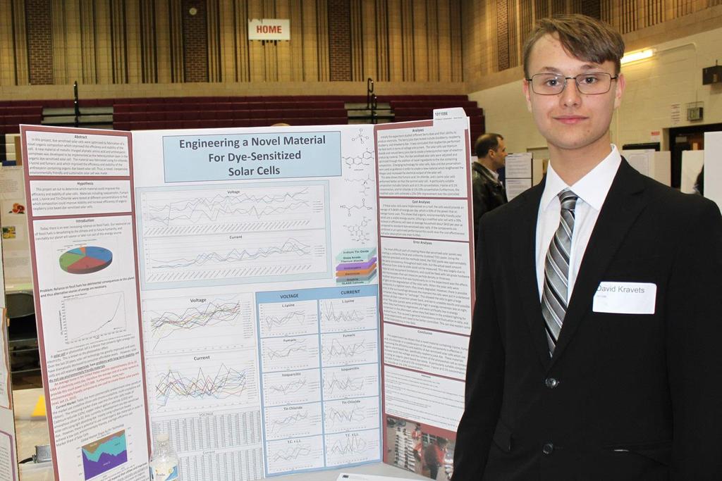 Details of CSP s young scientists and their recognitions are included below: David Kravets, Engineering a Novel Material for Dye-Sensitized Solar Cells First Place Category Award, 11 th Grade Energy