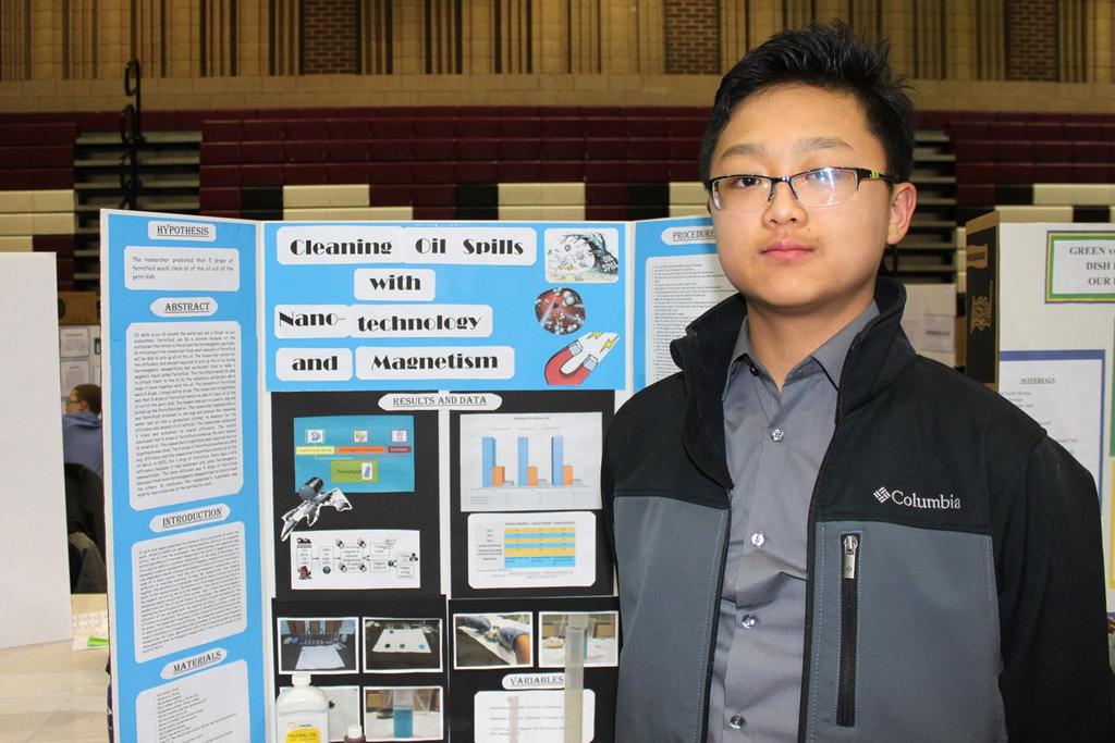 Aaron Chu, Cleaning Oil Spills with Nanotechnology and Magnetism First Place Category