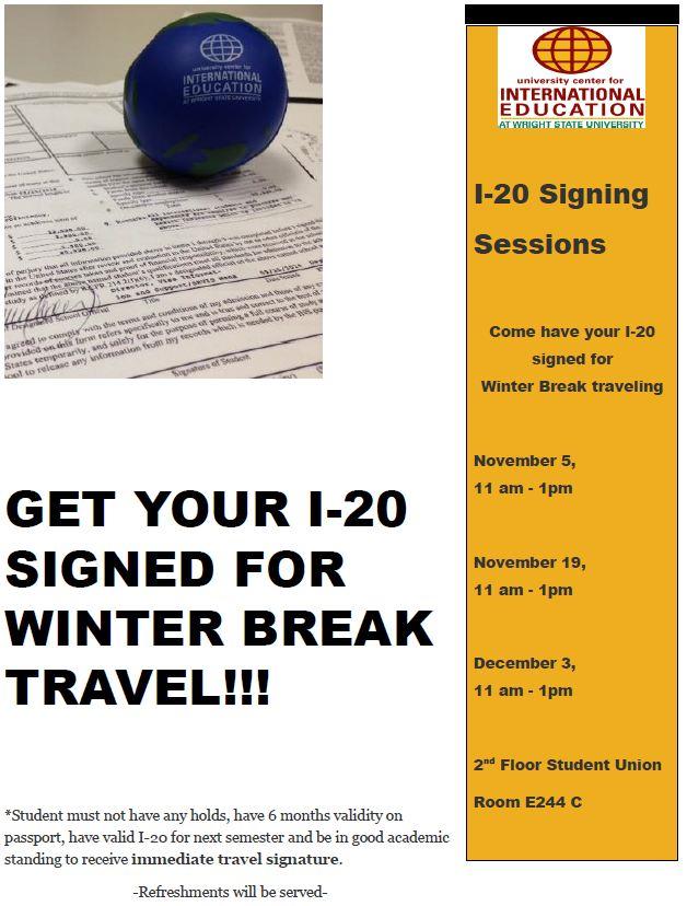 5) Need Your I-20 Signed For