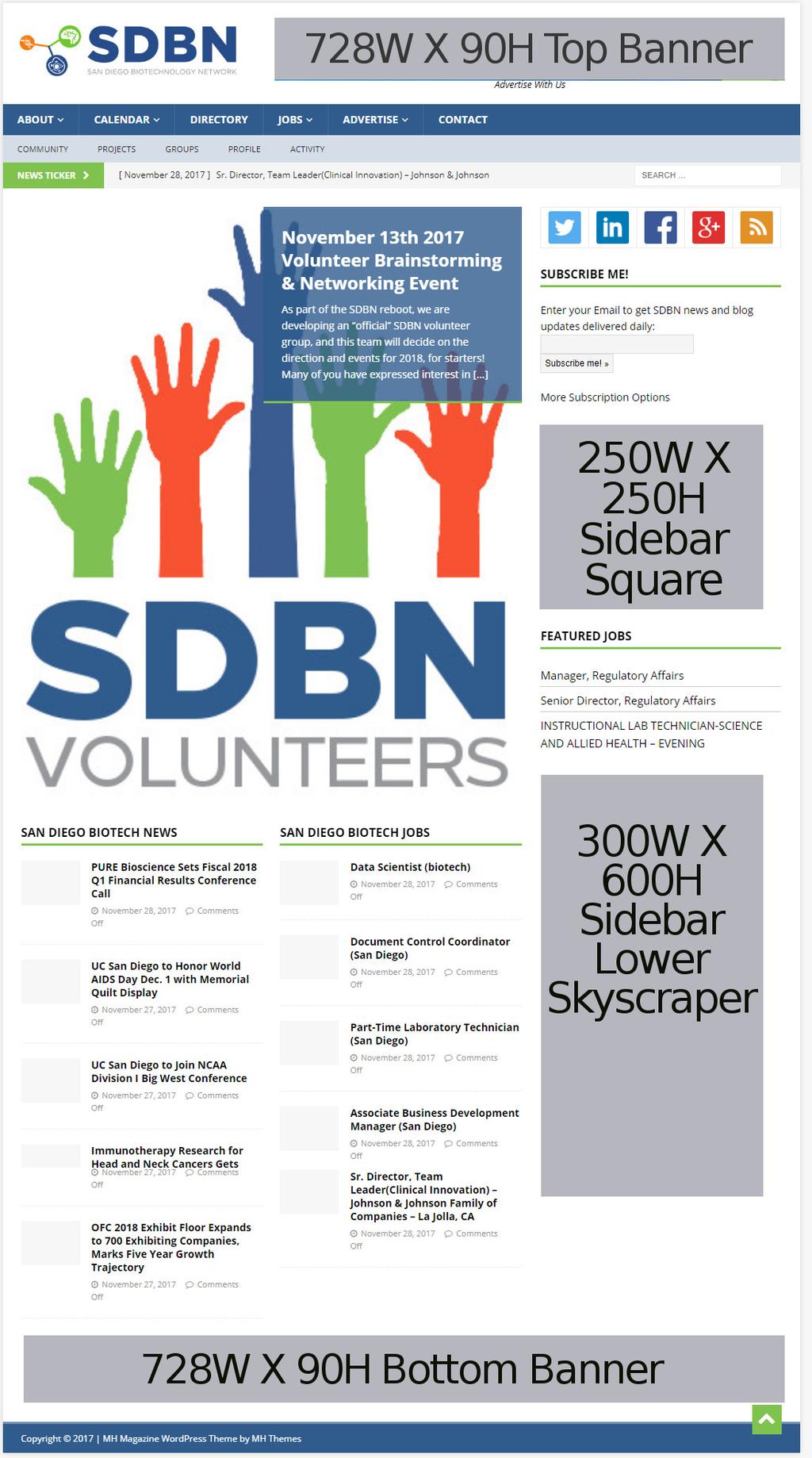 Be heard @ sdbn.org. The SDBN website is a resource for life science professionals featuring local news, biotech jobs, a directory, and local events.