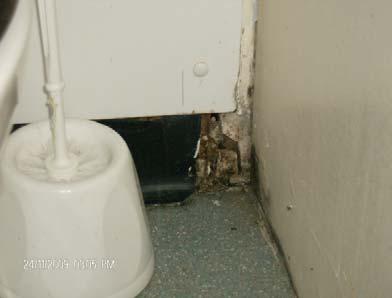 We found the skirting in the female bathroom to be of a poor state of repair and it should be replaced or repaired.