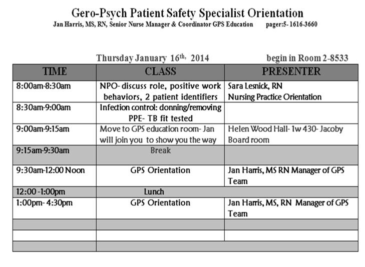 POSITION DESCRIPTION The GPS is an integral member of the Nursing Staff who possess a unique skill set and competency in the care of patients with behavioral needs related to co-morbid cognitive