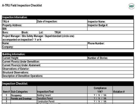 DEP Inspections As a result of the recommendations