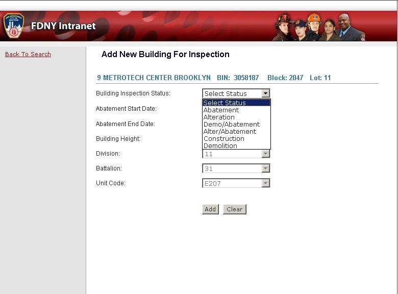 FDNY BISP Inspection Tracking Allows FDNY