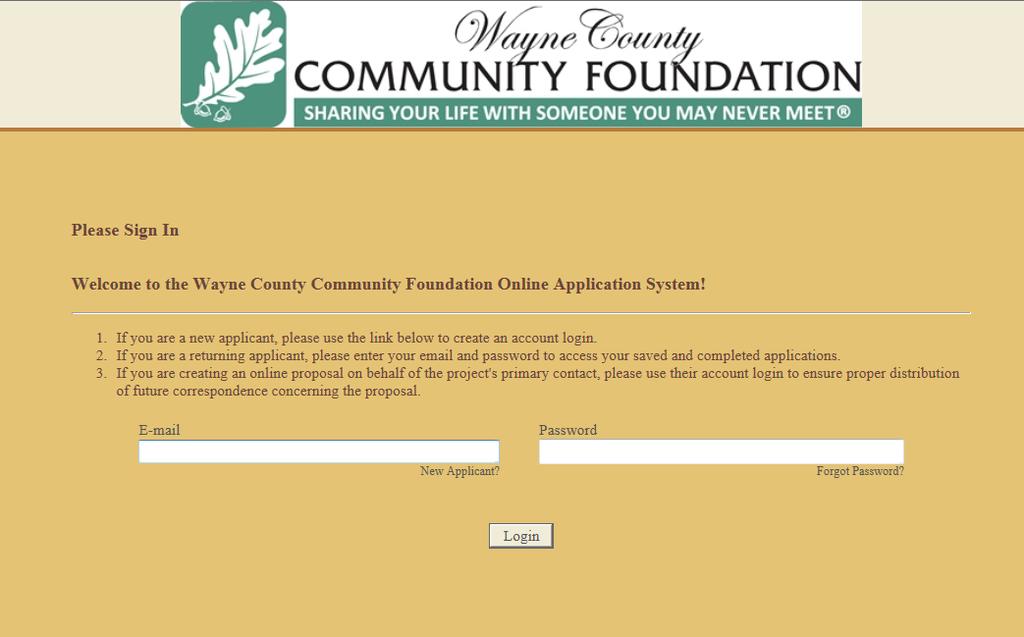 1 Wayne County Community Foundation Online Grant Proposal Application Tutorial The Wayne County Community Foundation is pleased to offer an online grant proposal application process for our