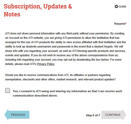 On the Subscription, Updates & Notes page, read the Subscription, Updates & Notes information.