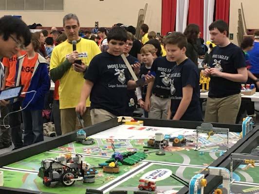 Student Spotlight: The Lego League Team Here is a look at the Lego League Team on the competition table at the Western Pennsylvania Grand Championship.