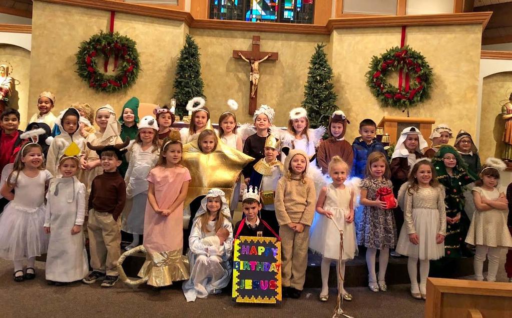 Kindergarten performed the ABC's of Advent in December.