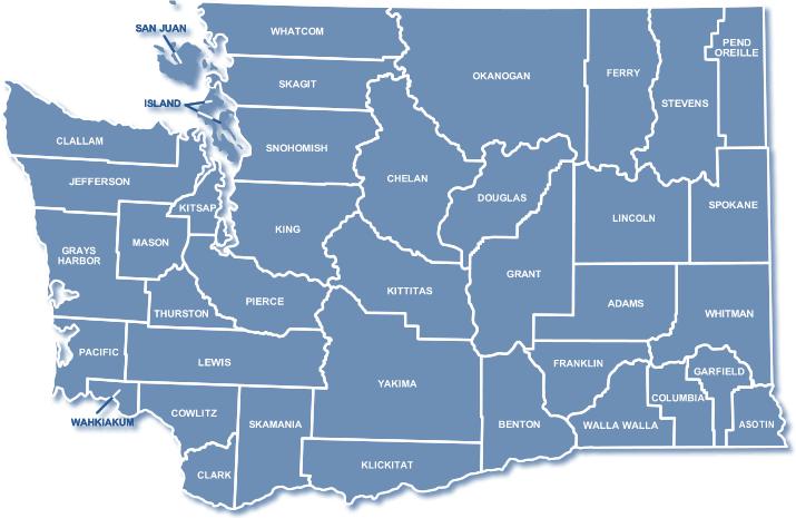 Washington State Basics ~6.8 million people (ranked 20 th ); 39 counties Over 50% concentrated in 3 urban counties Oct 2013 unemployment rate ~7% compared with 7.