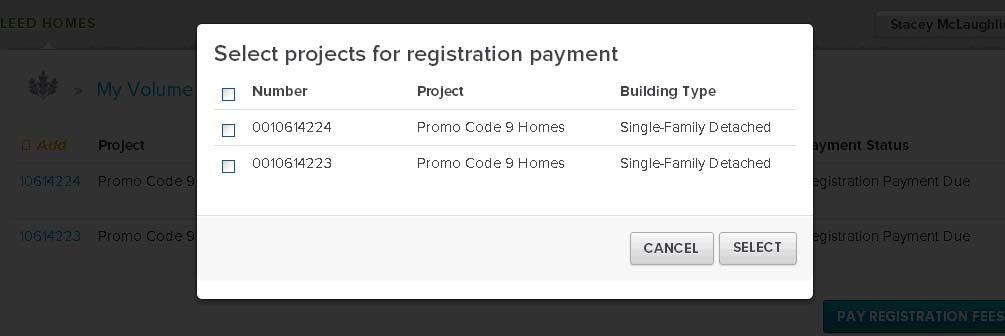 Click the blue button at the bottom of the page to pay registration or certification fees