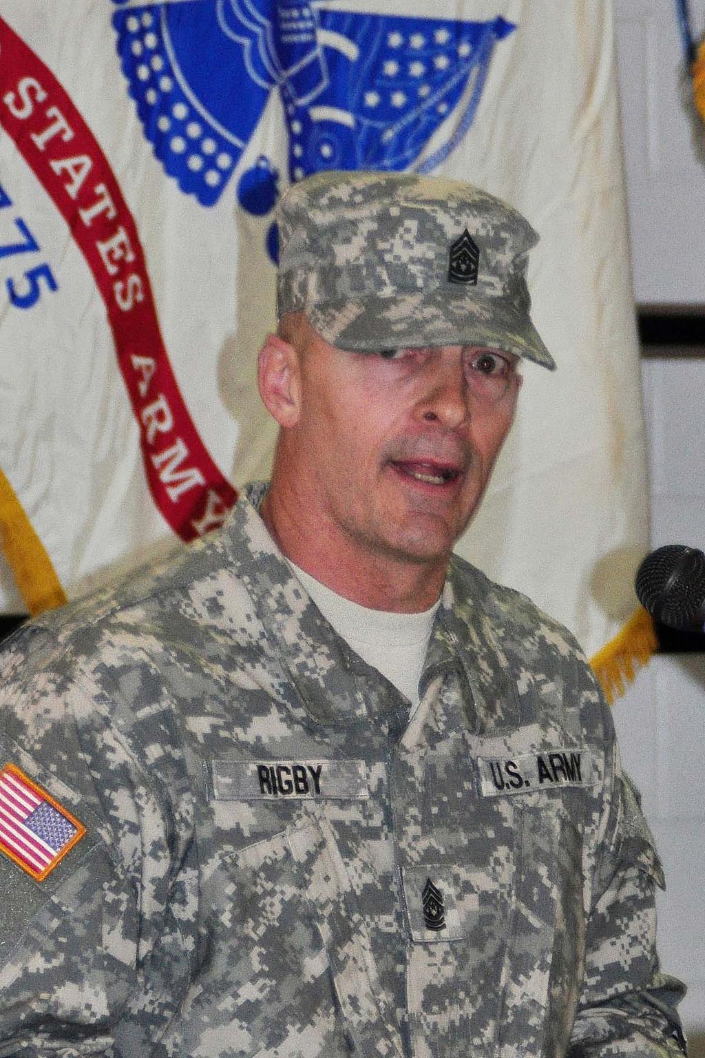 Todd Berger, commander, during a Change of Responsibility ceremony at the Somerset Armory May 5, 2013.