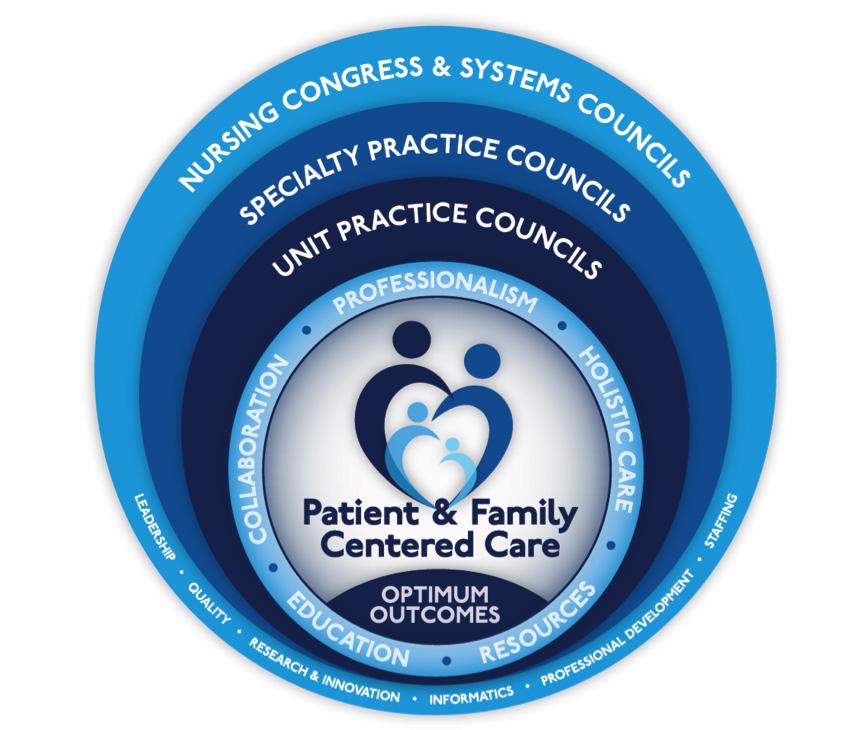 Our shared governance structure includes unit practice councils, specialty practice councils, and system councils.