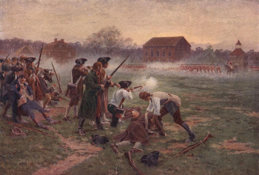 Battle of Lexington & Concord The Shot Heard Round the World Early Morning, April 19, 1775: British soldiers march out of Boston to seize munitions in Concord (18 miles away) Colonists warned, begin