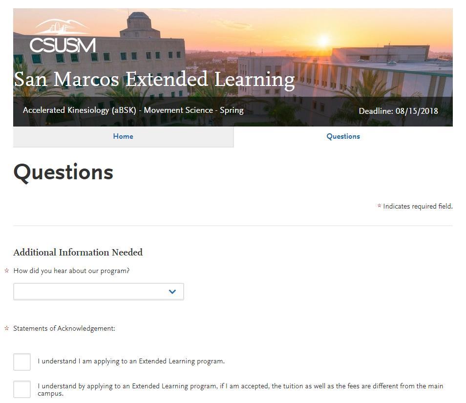 Campus Specific Questions Click