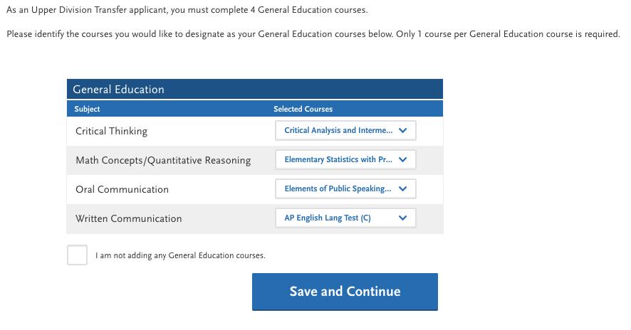 General Education (Academic History Quadrant) Note how an AP Exam