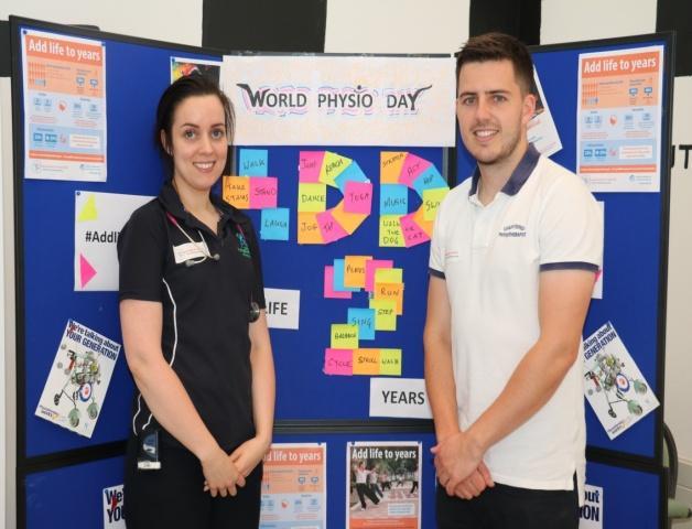 Pictured in photos include physiotherapists Niamh OMalley and Eoghan O Regan.