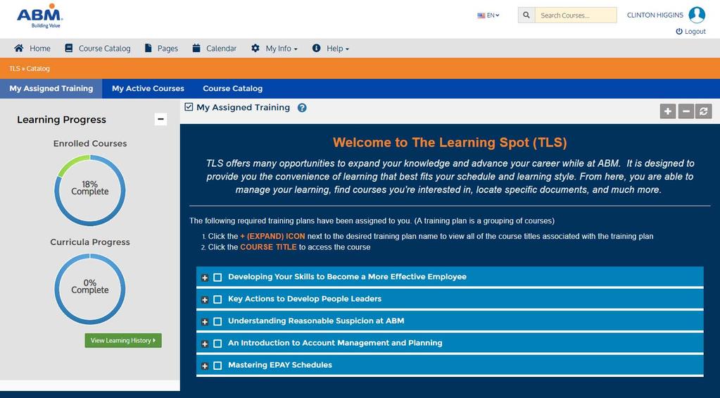 TLS Homepage Calendar of Instructor Led courses View