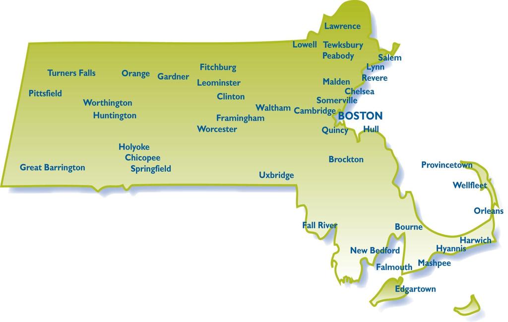 Massachusetts Community Heath Centers 50 community health centers Over 280 sites reflect