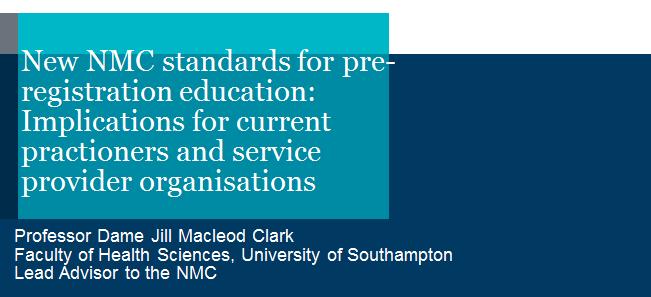 The new draft documents are: Future Nurse: Standards of Proficiency for Registered Nurses and Skills and Procedures Annexes Education Framework: Standards for Education and Training for all